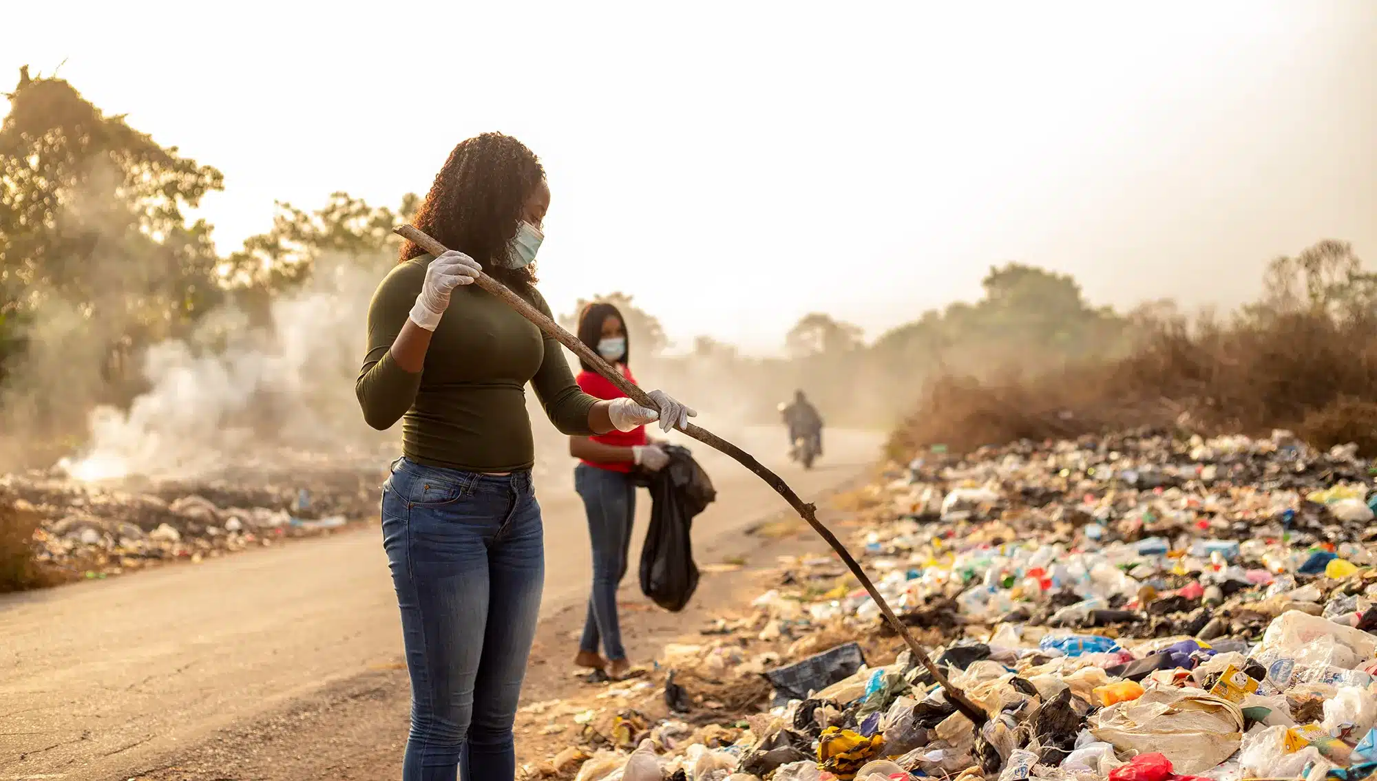 woman doing waste sorting